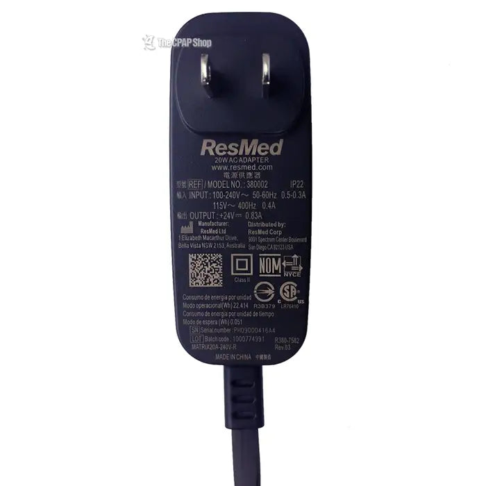 20W AC Power Supply for Resmed AirMini Travel CPAP Machine