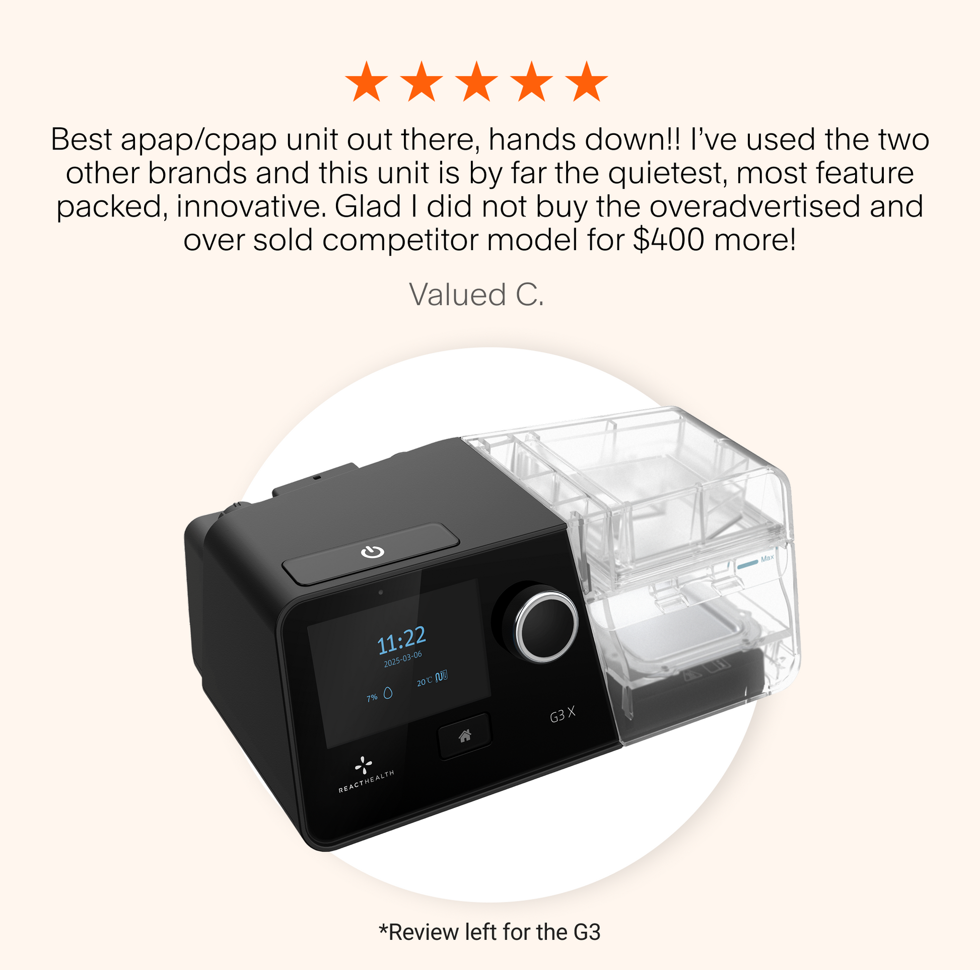 React Health G3 X Auto CPAP Machine