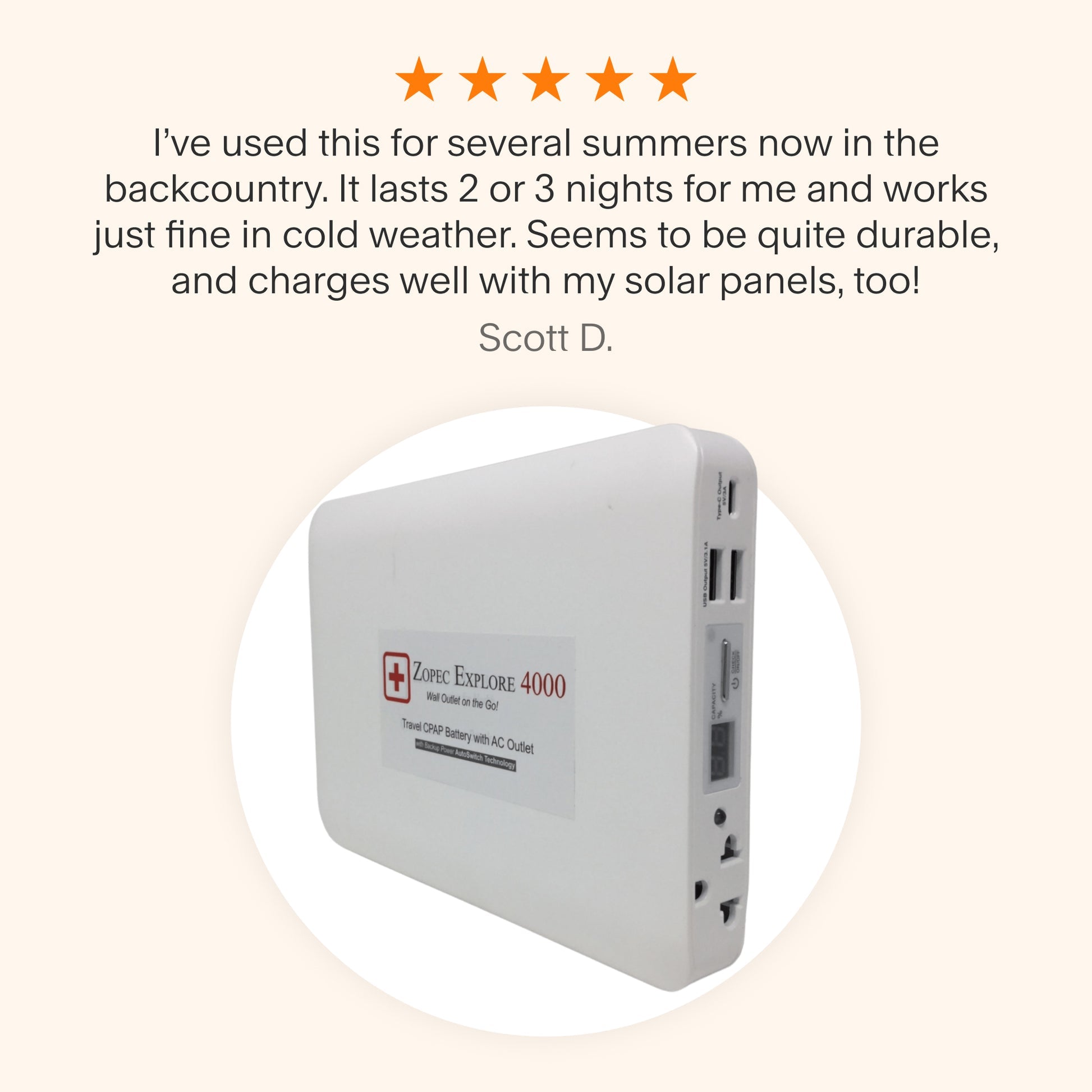 Zopec Explore 5500 CPAP Backup Battery with Online UPS