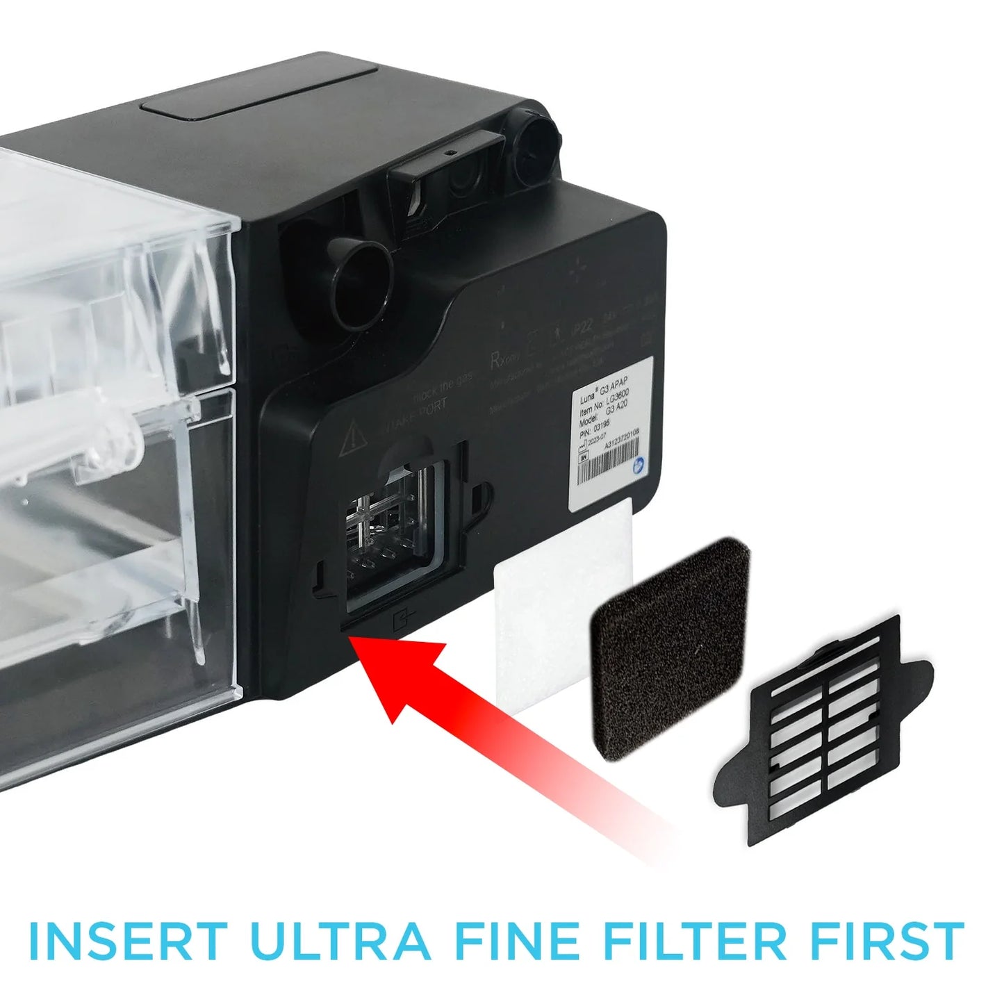 Disposable White Ultra Fine Filter for React G3 X & Luna G3 Series CPAP/BiPAP Machines